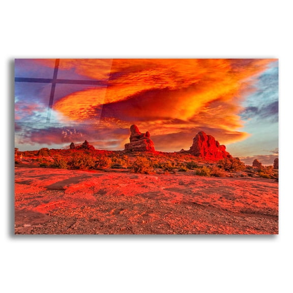 Epic Art 'Arches National Park Sunset' by Mark A Paulda, Acrylic Glass Wall Art, 16"x12"