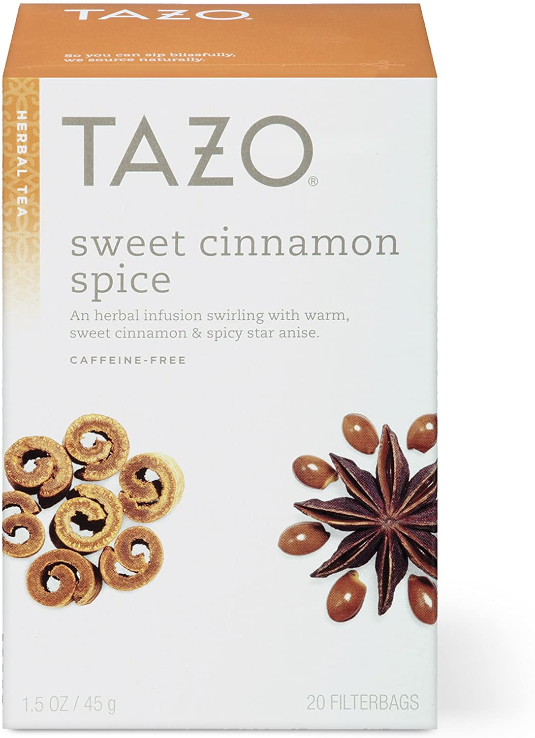 Tazo Sweet Cinnamon Spice Herbal Tea, 20 Count