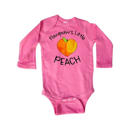 

Inktastic Pawpaw s Little Peach Cute Peach Heart Gift Baby Boy or Baby Girl Long Sleeve Bodysuit