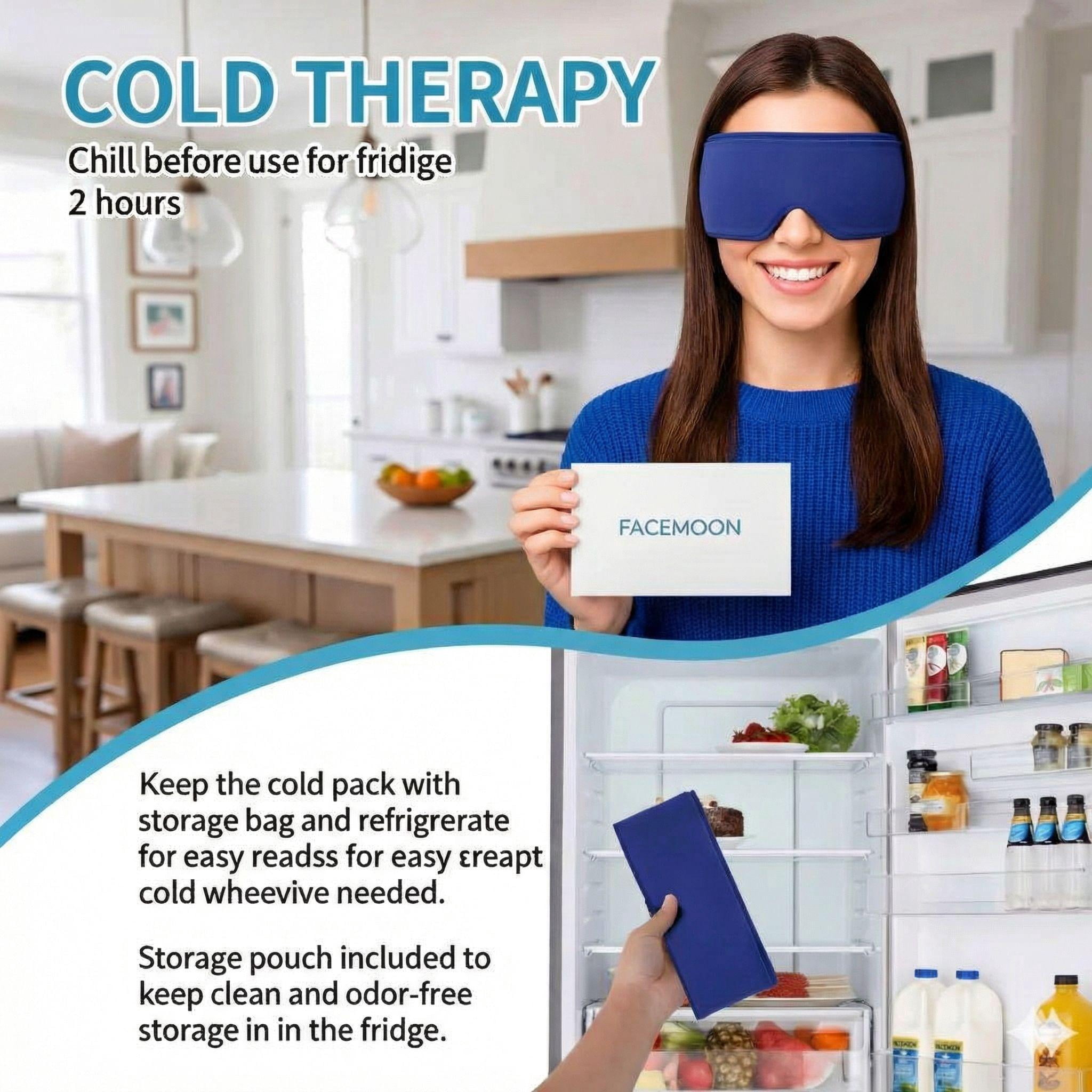 FACEMOON Weighted Cooling Eye Mask for Puffy Eyes Comfort Dark Circles Relief Sleep Essential Design