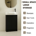 thumbnail image 5 of 23" Freestanding Bathroom Vanity, Black Chestnut Color, Soft Close Doors, Ceramic Sink, Contemporary Style Sink Vanity Cabinet. Modern Compact Form. Door Technology. Ample Storage Area. Surface., 5 of 7