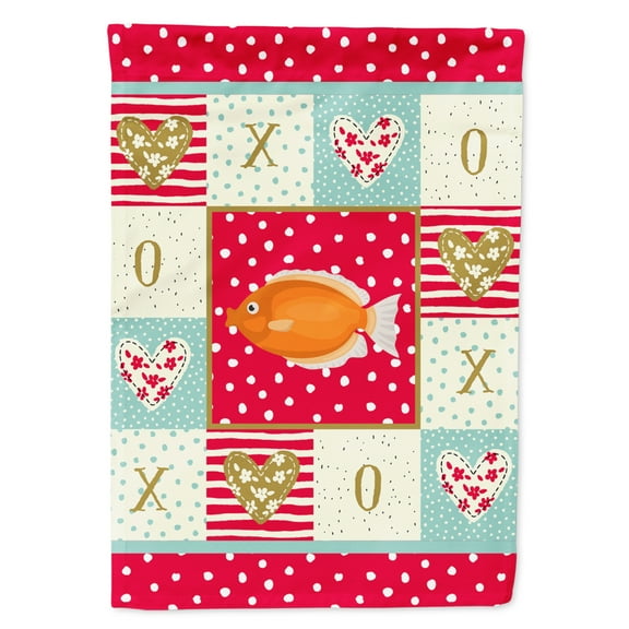 Carolines Treasures CK5488CHF Kissing Gourami Love Flag Canvas House Size Large multicolor
