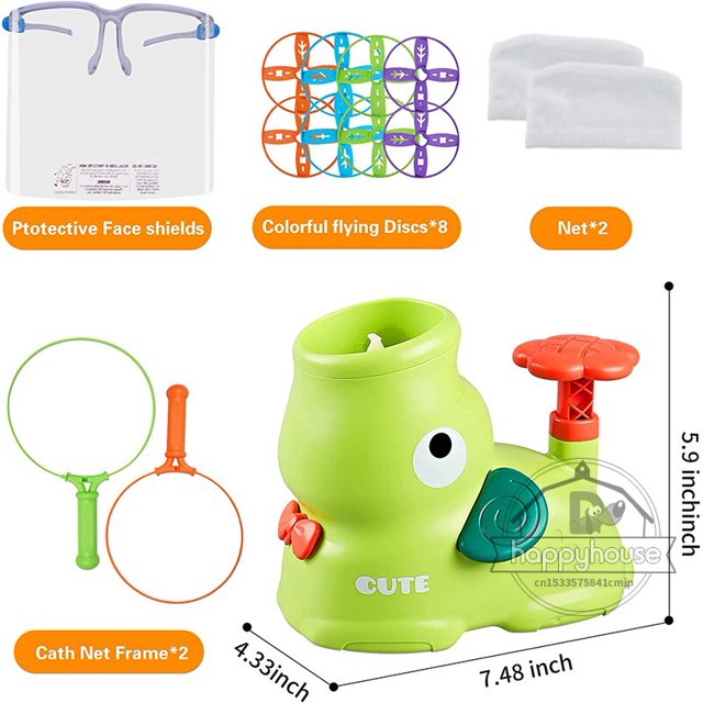 Lanzador de disco volador de cohete aéreo, juguete para niños, platillo volador, juego de lanzamiento, juguetes al aire libre para niñosverde sin caja zhangmengya unisex