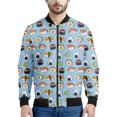 thumbnail image 3 of Chaqueta bomber con estampado 3D de rollos de sushi japoneses para hombres y mujeres, sudadera de gran tamaño, camisetas de primavera y otoño, chaquetas con cremallera de manga larga, 3 of 5