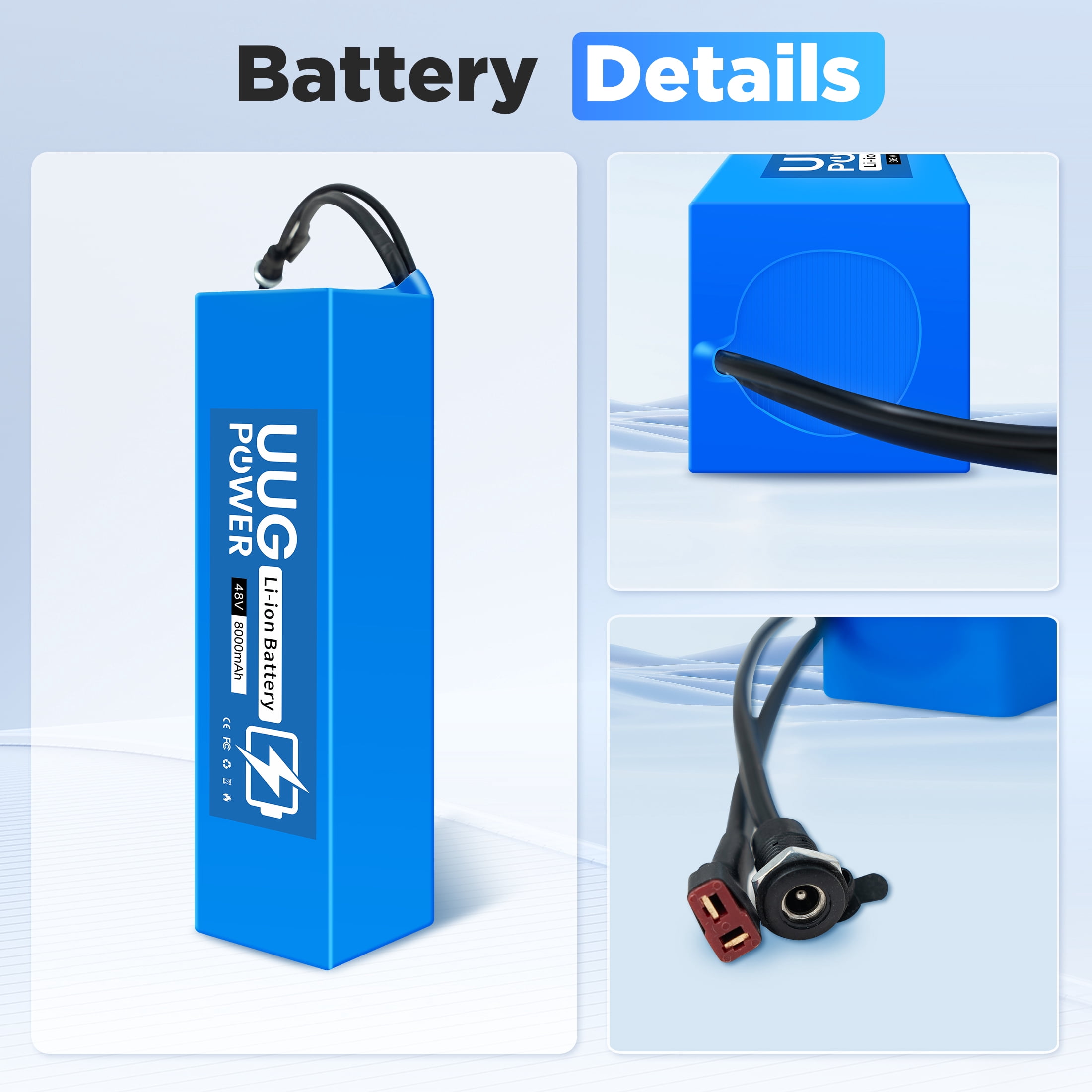 48v 8ah Lithium Ion Battery 750W 48v Battery for Electric Bike Motor Replacement UL2271