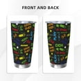 thumbnail image 3 of Picia Pixel Game Pattern 20 oz Tumbler Stainless Steel Vacuum Insulated Coffee Ice Cup Double Wall Travel Flask Dual Lid Water Bottle, Eco-friendly Car Cup, 3 of 8