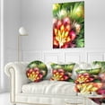 thumbnail image 3 of Designart Fractal Flower Red and Green - Floral Throw Pillow - 12x20, 3 of 5
