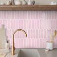 thumbnail image 5 of Thicker Pink Peel and Stick Backsplash - 10 pcs of 12" x 12" - 3D Adhesive Peel and Stick Tiles Backsplash for Kitchen, Bathroom, Removable, Waterproof, Vinyl Wall Tile, 5 of 12