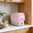 thumbnail image 3 of Toaster Cover 2 Slice, Pink Checkered Dustproof Bakeware Oven Protector with Top Hook, Pink White Buffalo Plaid Waterproof Small Kitchen Appliance Toasters Dust Cover, 12"x7.5"x8", 3 of 7