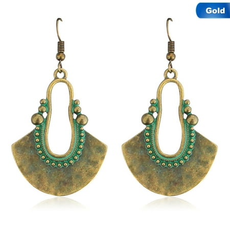 Rustic Jewelry Display Ideas KABOER New Arrival Dangle Earrings Colorful Verdigris Rustic Fan Drop Earrings Women Jewelry Earrings For Gift ()