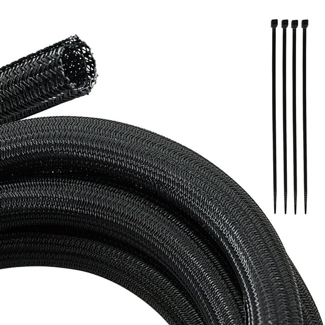 Manguitos para cables, gestión de cables, RED WOLF, 10 pies 3/4 pulgadas, negros