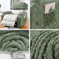 thumbnail image 2 of Namzi 4 Pieces Geometric Jacquard Plush Recliner Slipcovers Soft Fuzzy Fluffy Sofa Couch Cover Anti-Slip Furniture Protector with Elastic Bottom for Kids Cats Dogs(Green,1 Seat), 2 of 5