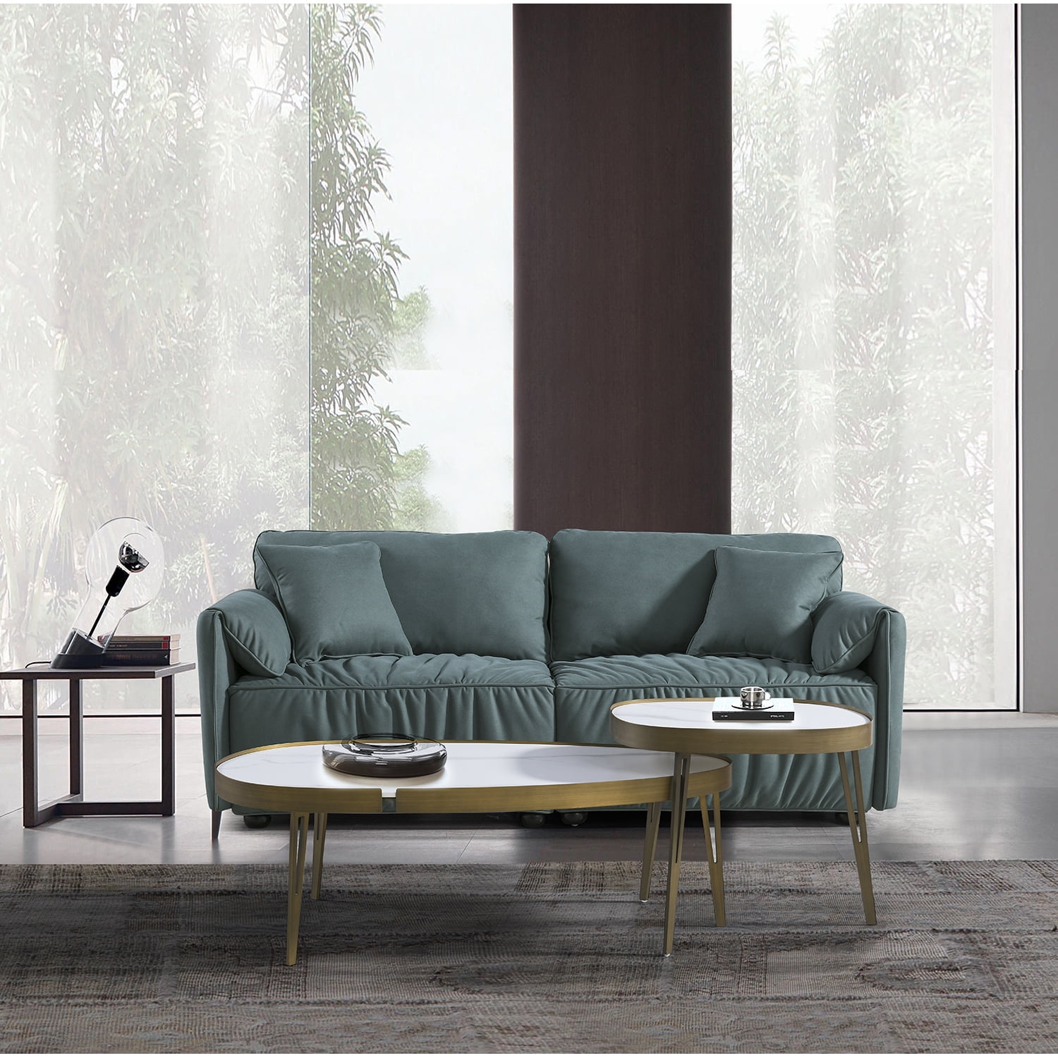 Kadyn Modern Upholstered Loveseat for Home, Sectional Sofa for Apartment Dorm, 2 Seater Living Room Sofa, Green Kadyn Modern Upholstered Loveseat for Home, Sectional Sofa for Apartment Dorm, 2 Seater Living Room Sofa, Green