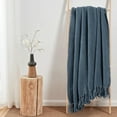 thumbnail image 3 of Home Soft Things Reversible Tweed Throw Blanket, Super Soft & Cozy - Blue Wing Teal, 60x80", 3 of 8
