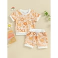 thumbnail image 3 of Musuos Baby Girl 2Pcs Summer Outfits 6 12 18 24M 3T Short Sleeve Floral Print T-Shirt + Shorts Set Infant Toddler Clothes, 3 of 10