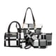 thumbnail image 1 of Qarigey Manténgase bien organizado con bolso de mano, cartera, estuche para llaves, conjunto de bolso para mujer Bolsas de mensajero y de hombro negro, 1 of 6