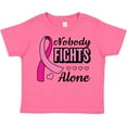 thumbnail image 3 of Inktastic Breast Cancer Awareness Nobody Fights Alone Pink Ribbon Boys or Girls Toddler T-Shirt, 3 of 5