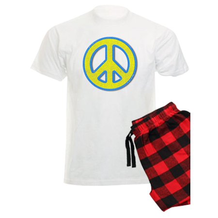 

CafePress - Ukraine Flag Ukrainian Pride Peace Symbol Pajamas - Men s Light Pajamas