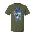 thumbnail image 2 of Wolf Painting Splatter Abstract Art Animal Lover Men's Graphic T-Shirt, Military Green, 3XL, 2 of 3