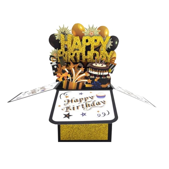 Happy Birthday Glitter Greeting Card For Birthday Parties For Celebrations 23x175cm Includes 1 Card Specially Designed Cardstock