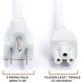 thumbnail image 5 of THE CIMPLE CO - 3 Prong AC Power Cord Cable - 6 Ft - White - PC Desktop Laptop Printer LCD HDTV, 5 of 9