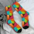 thumbnail image 7 of Cuban Colorblock Socks Colorful Print Modern Stockings Ladies Medium Soft Running Sports S, 7 of 7