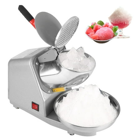 WALFRONT Electric Ice Crusher Shaver Machine Household Manual Snow Cone Maker Ice Shaver for Home and Commercial Use (187.39lb/hr, (Best Manual Ice Crusher)