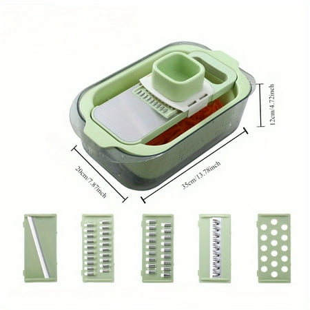 

Versatile Manual Vegetable Chopper & Slicer - Perfect For Potatoes Onions & More - Includes Draining Basket - Essential Kitchen Gadget