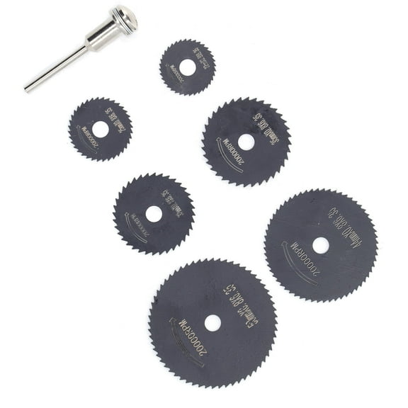 6Pcs HSS Circular Saw Blades , 8in Shank HSS Circular Saw Blades 1 High Speed Steel Cutting Disc Wheel for Drills with 1/8in Shank