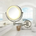 thumbnail image 2 of Jerdon 8.5 inch Diameter Wall-Mounted Lighted Makeup Mirror with 8X-1X Magnification, Nickel Finish, Plug In-Model HL75N, 2 of 5