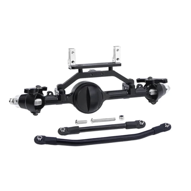 Vogacara Eje delantero RCGOFOLLOW de aleación de aluminio CNC, mejor estabilidad, eje delantero Rc para eje delantero 1/10 Rc D90 D110 TF2 Kits de construcción modelo Negro
