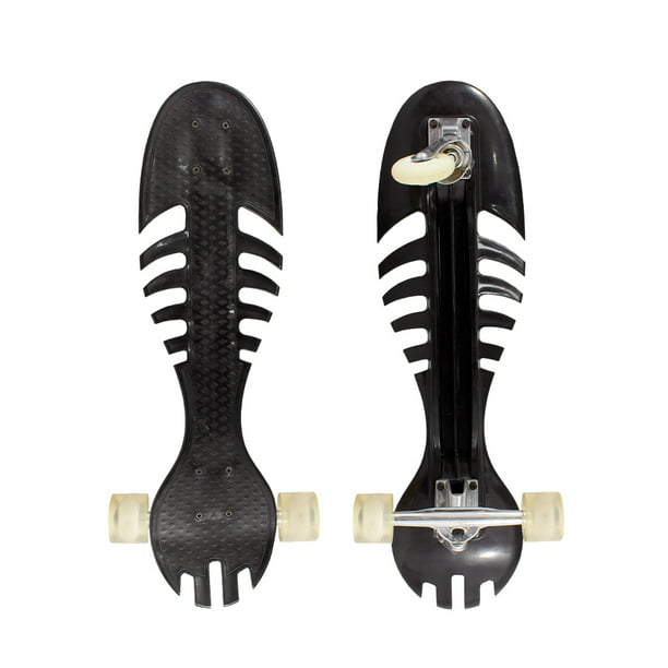 Patineta Para Niños Waveboard Esqueleto Pescado Negro LAVIGA Plástico Altamente Resistente