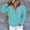 019 Sky Blue, variant on Women's Color Block Hooded Drawstring Button Down Sweatshirt Casual Long Sleeves Loose Fit Sweatshirt Tops With Pockets