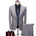 thumbnail image 1 of Traje de 2 piezas para hombre, conjunto de Blazers, pantalones clásicos de negocios, vestido de novia Formal para novio, talla grande, traje de alta calidad 6XL, 1 of 5