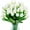 Green White, variant on 10 Pcs Fake Tulips Artificial Flowers Real Touch PU Faux Flowers Tulip Stems for Wedding Spring Bouquet Floral Arrangement Home Party Office Decorations for Mother's Day