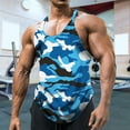 thumbnail image 2 of Sopiago Mens Quick Dry Camo Summer Tank Tops Moisture Wicking Sleeveless T Shirts Workout Gym Tank Tops for Men Muscle Shirts Blue,M, 2 of 4