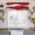 thumbnail image 2 of 2 Pack Abstract Geometric Valance for Window Red Gray Gradient Waves Contemporary Kitchen Valance Rod Pocket Short Curtain Topper Decorative Window Treatment for Living Room Bedroom 54"x18", 2 of 8