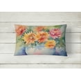 thumbnail image 3 of Chrysanthemums in Watercolor Fabric Decorative Pillow 12 in x 16 in, 3 of 4