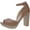Cognac, variant on Sun + Stone Womens Reeta Faux Leather Stacked Platform Sandals