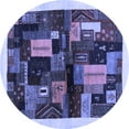 thumbnail image 1 of Ahgly Company Indoor Round Abstract Blue Contemporary Area Rugs, 6' Round, 1 of 4