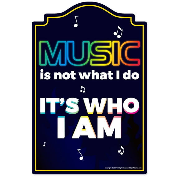 Music Novelty Sign | Indoor/Outdoor | Funny Home Décor for Garages, Living Rooms, Bedroom, Offices | SignMission Wall Lover Plastic Gag Gift Sign Wall Plaque Decoration