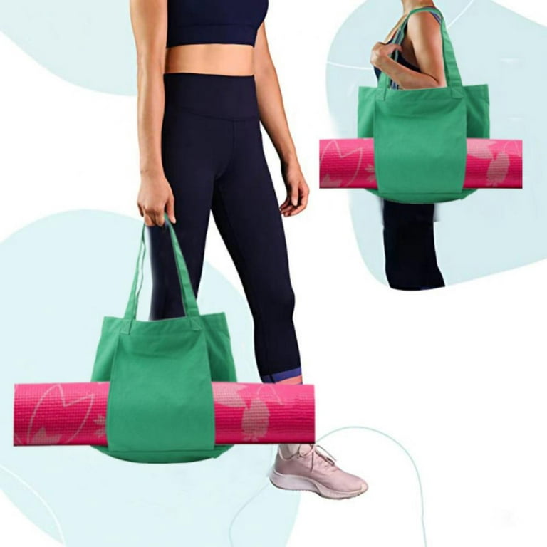 Yoga Pilates Mat Bag Canvas Tote with Yoga Mat Carrier Shoulder
