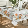thumbnail image 3 of Fall Tablecloth 60x84 Inch Rectangular, Thanksgiving Autumn Harvest Watercolor Pumpkins Blue Buffalo Plaid Table Cover for Party Picnic Dinner Decor, 3 of 6