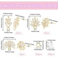 thumbnail image 2 of 1 Box 6 Pairs 3 Style Flower Brass Cubic Zirconia Stud Earring Findings with Loops 40Pcs Jump Rings 40Pcs Plastic Ear Nuts Golden 10~14.2x7.5~12.5mm Hole: 1~1.2mm Pin: 0.7~0.8mm 2 Pairs/style, 2 of 5