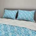 thumbnail image 2 of Tropical Comforter & Sham Bedding Set, Cool Exotic Summer Pattern with Palm Trees and Wavy Bubbly Squares, 3 pcs Duvet Set Microfiber Filling Quilt, 5 Sizes, Deep Sky Blue and White, by Ambesonne, 2 of 4