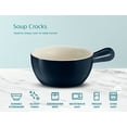 thumbnail image 5 of KooK French Onion Soup Crocks, Stackable Ceramic Bowls with Handles, Oven, Microwave and Dishwasher Safe, for Cereal, Soups, Casseroles, with Handle, Stoneware, 24 oz, Set of 4, Navy, 5 of 6