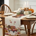 thumbnail image 3 of ERUNPONLY Fall Red Truck Table Runner - 72 Inch Long Thanksgiving Sunflower Turkey Maple Leaf Linen Cotton Linen Dress Scarves Farmhouse Table Runner for Kitchen Dining, Coffee Table, 16" x 72", 3 of 8