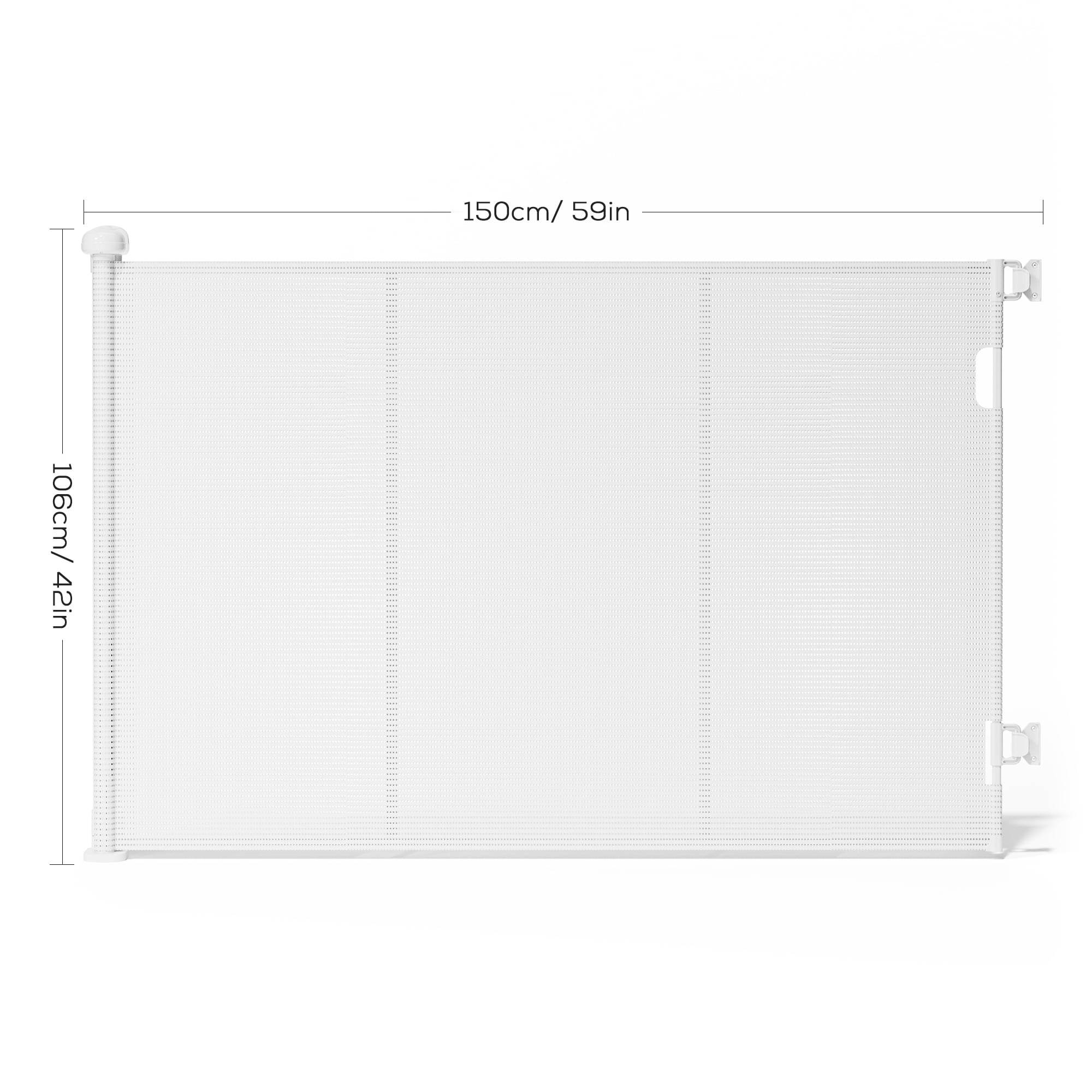 Retractable Baby Gate, TULILLO 42in Tall Baby Safety Gate, 59" Wide Baby Gate Dog Gate for Stair, Doorway, Auto-Lock,White