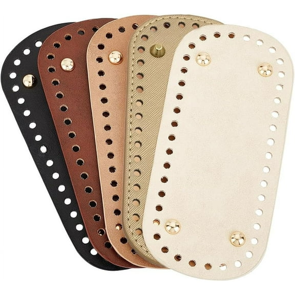 5 Colors PU Leather Bag Bottom Shaper Handbag Bottom Shaping Pad with Holes Oval Bottom Plate Bag Bottom for Crochet Knitting Handbag Shoulder Crossbody Bag Travel Bag 7.1x3.3 Inch DIY