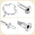 thumbnail image 3 of Unique Bargains 1 Set Cake Tray Stand Handle Plate Hardware Fitting, 2-Tiers Flower Silver, 3 of 5